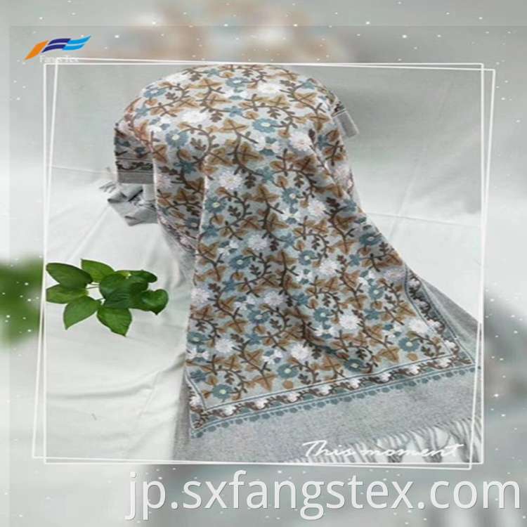 Elegant Design Floral Embroiderd Ladies Polyester Scarf 2